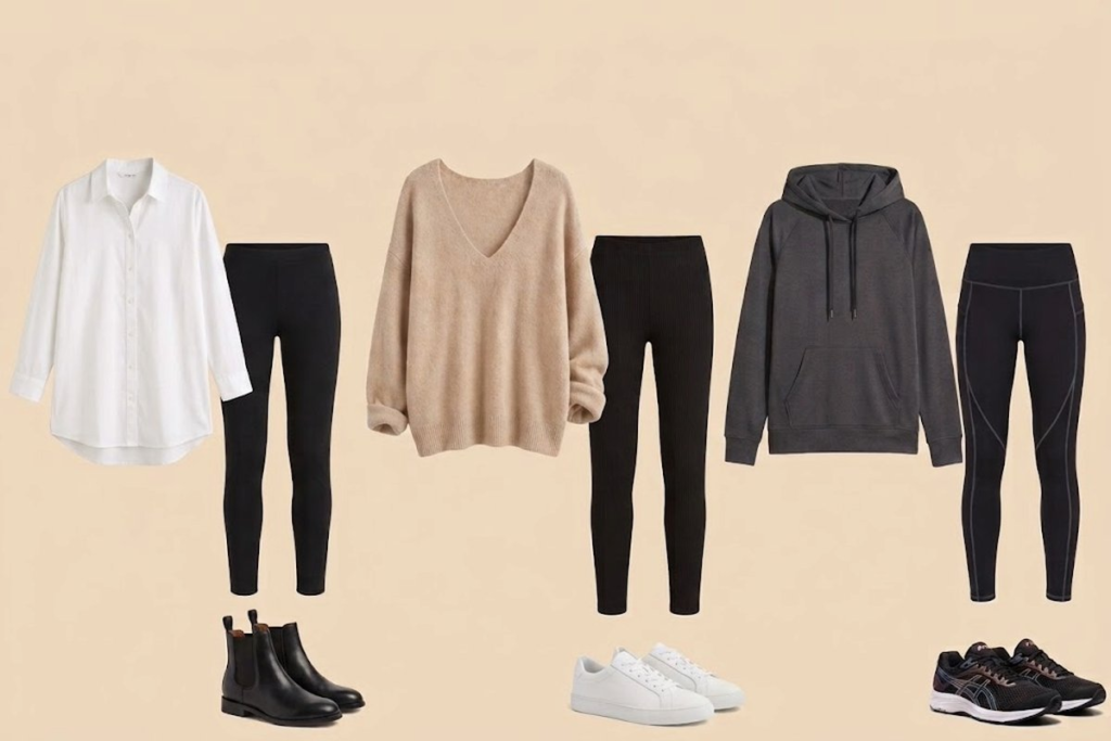 leggings styled three ways